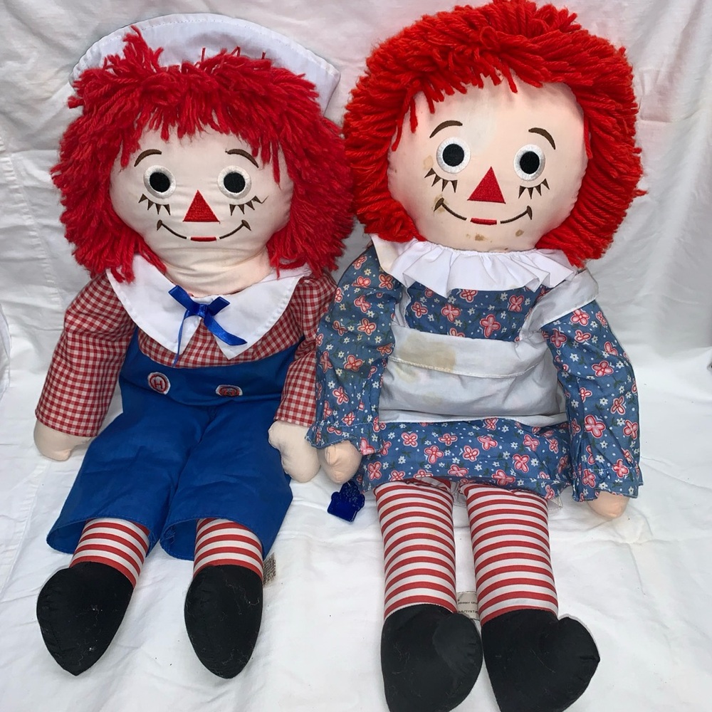 24" Raggedy Ann and Andy dolls Handmade Vintage